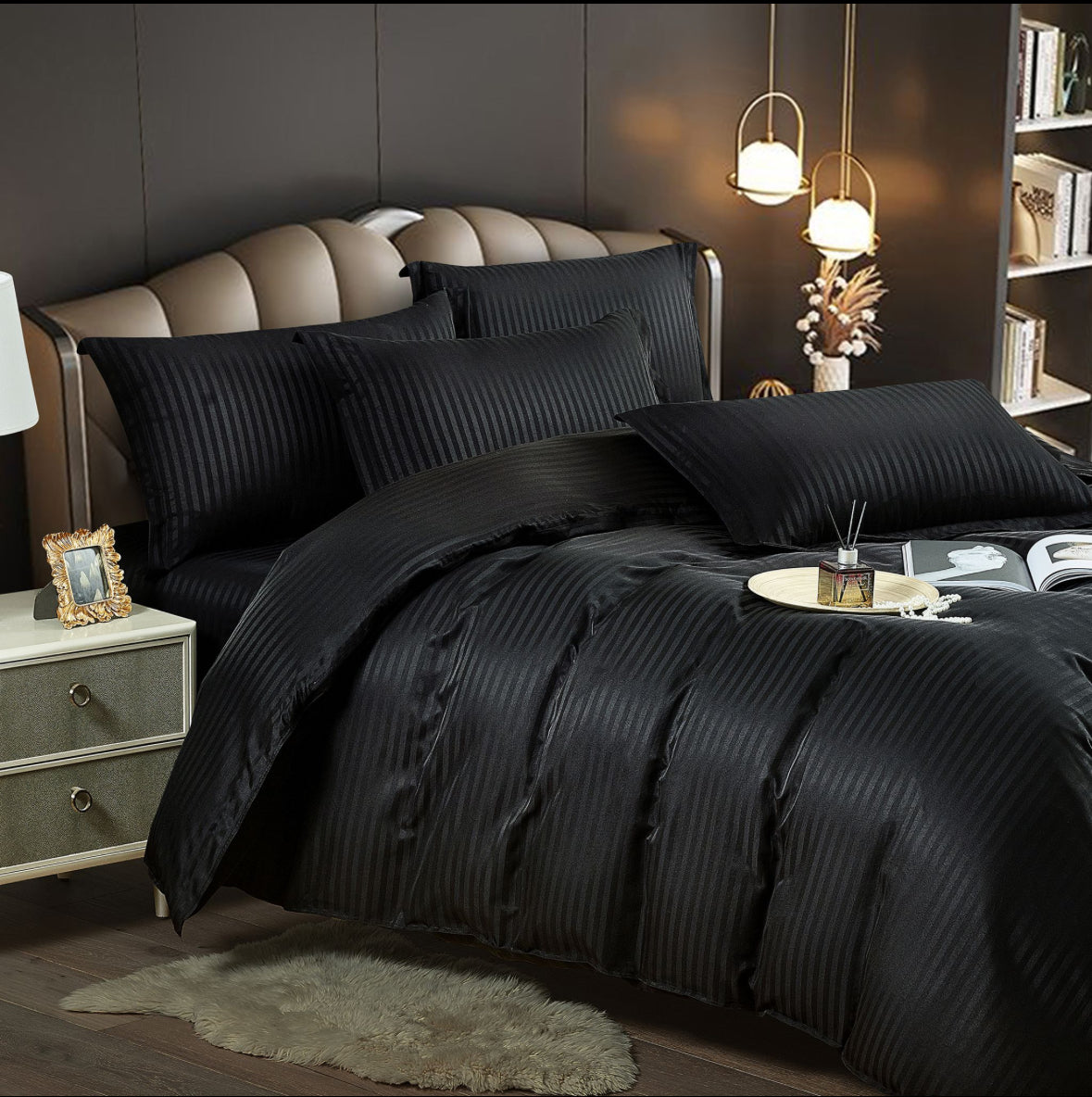 Lenjerie HoReCa,180/200,Damasc DeLux cu ELASTIC,6 piese