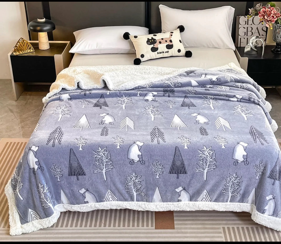 Patura groasa cu blanita,200/230,cu model