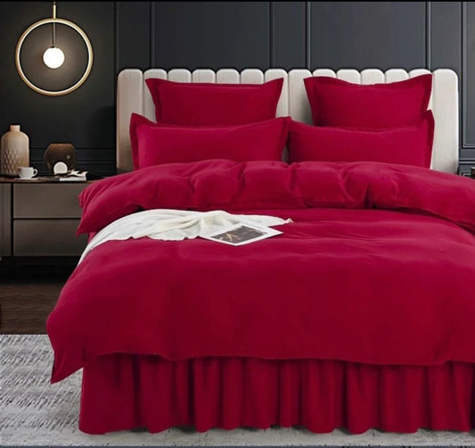 Lenjerie din Bumbac Fin 6 Piese cu volane