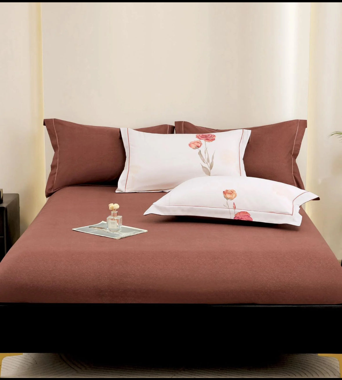 Simplitatea in Nuante Romantice-Set Lenjerie de Pat 6 Piese Moale si Confortabil