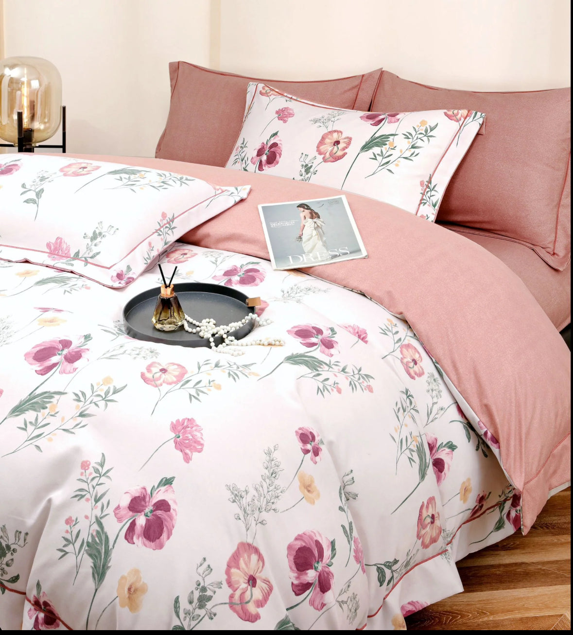 Accente Florale-Set Lenjerie Premium 6 Piese Moale si Confortabil