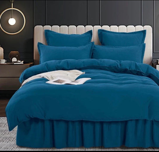 Lenjerie din Bumbac Fin 6 Piese cu volane