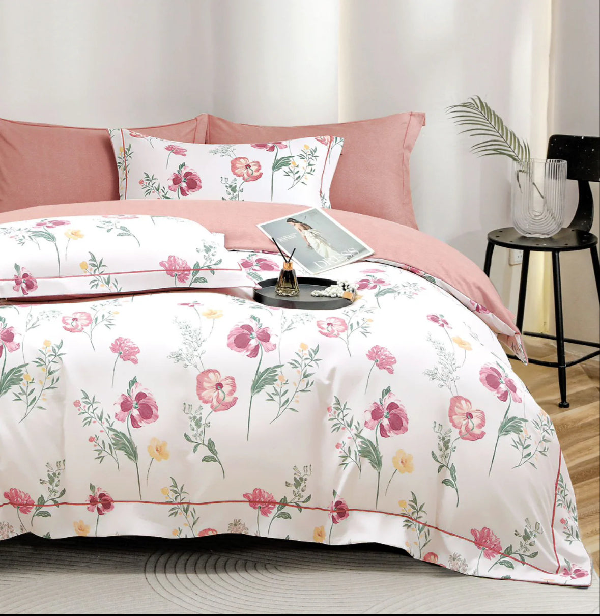 Accente Florale-Set Lenjerie Premium 6 Piese Moale si Confortabil