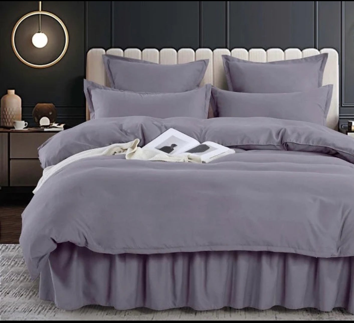 Lenjerie din Bumbac Fin 6 Piese cu volane