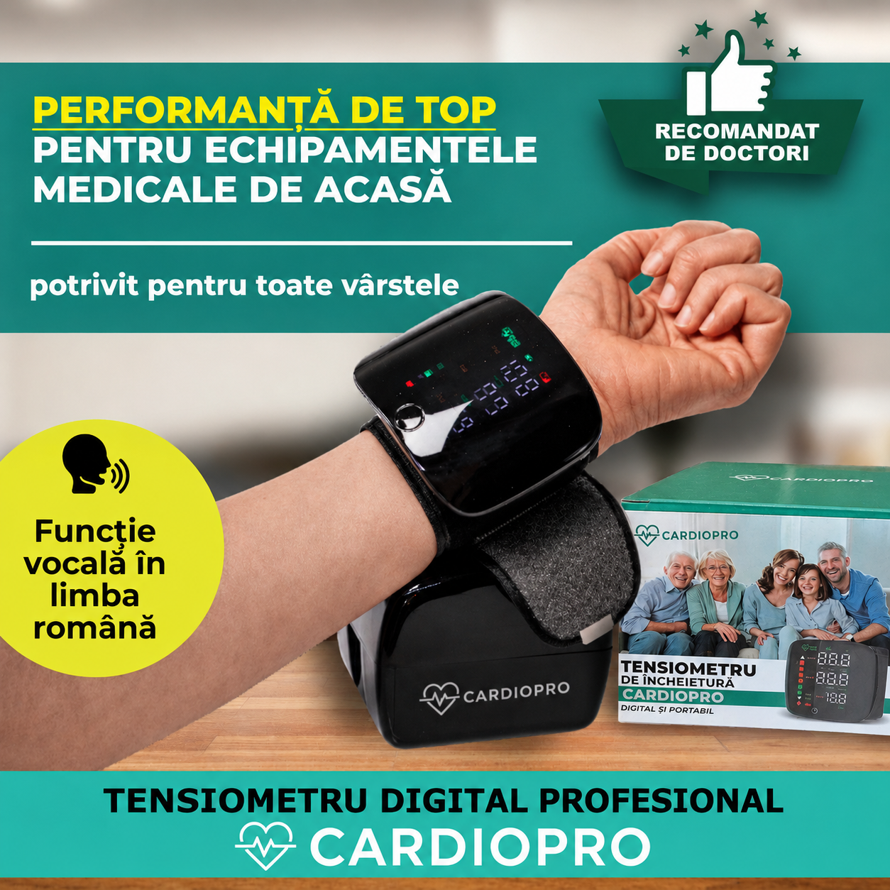Tensiometru Digital Portabil 2026 - CardioPro™
