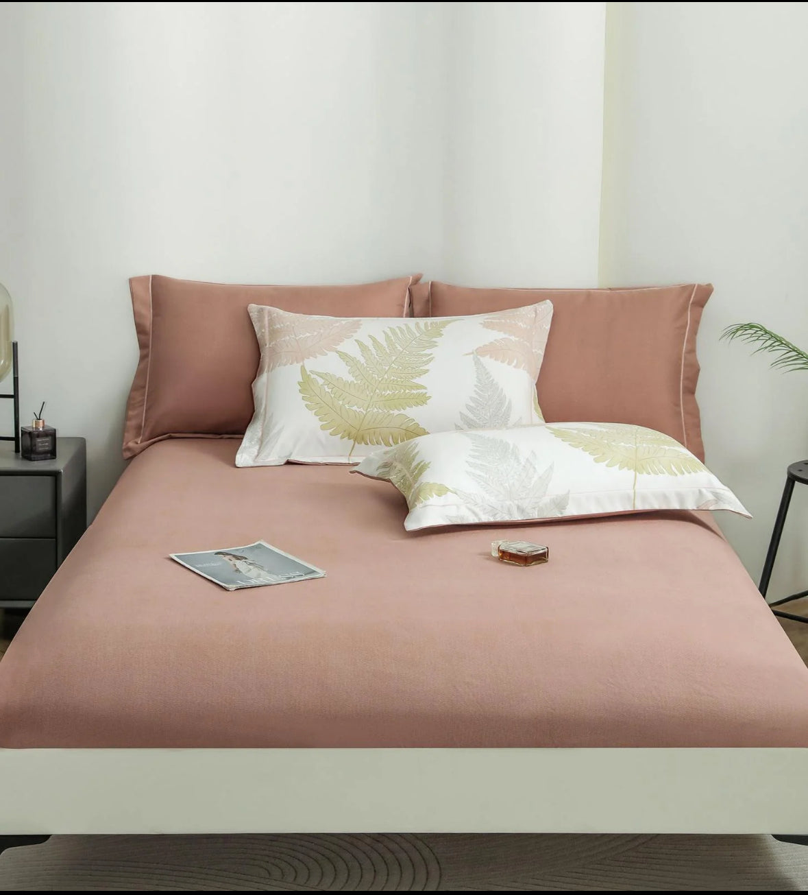 Frunze de feriga-Set Lenjerie de Pat 6 Piese Moale si Confortabil