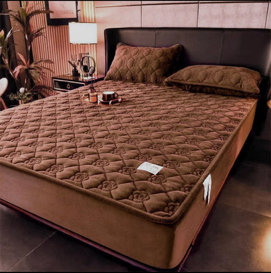 Topper 160/200 pentru saltea cu elastic,+2 fete de perna