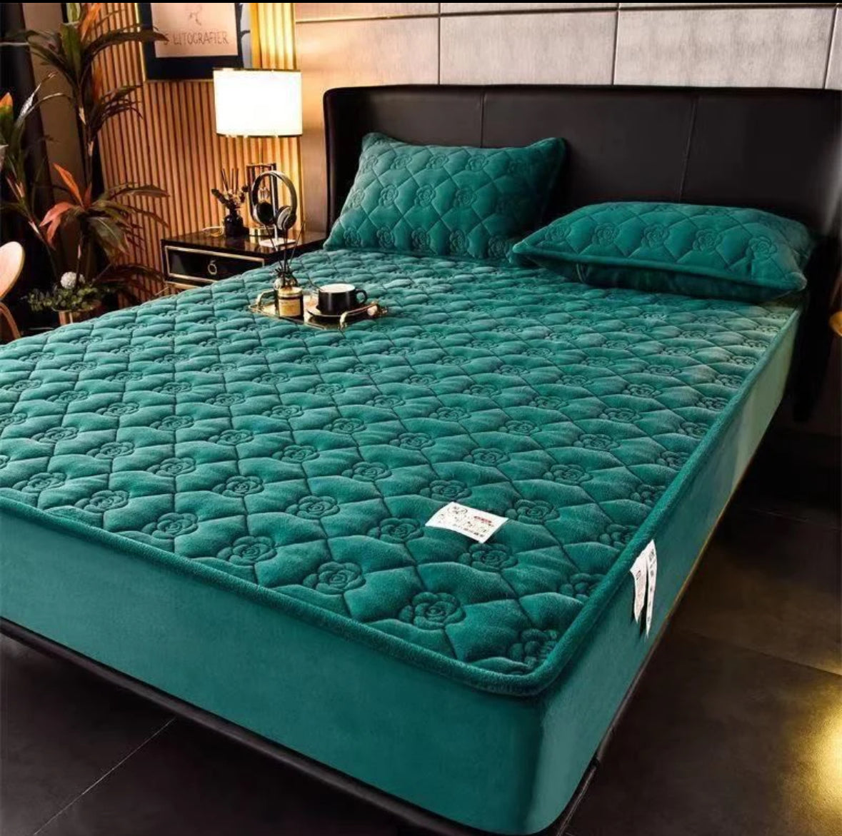 Topper 160/200 pentru saltea cu elastic,+2 fete de perna