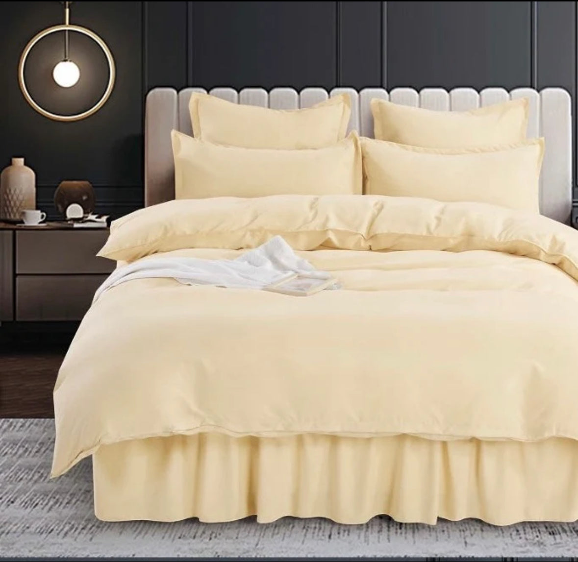 Lenjerie din Bumbac Fin 6 Piese cu volane