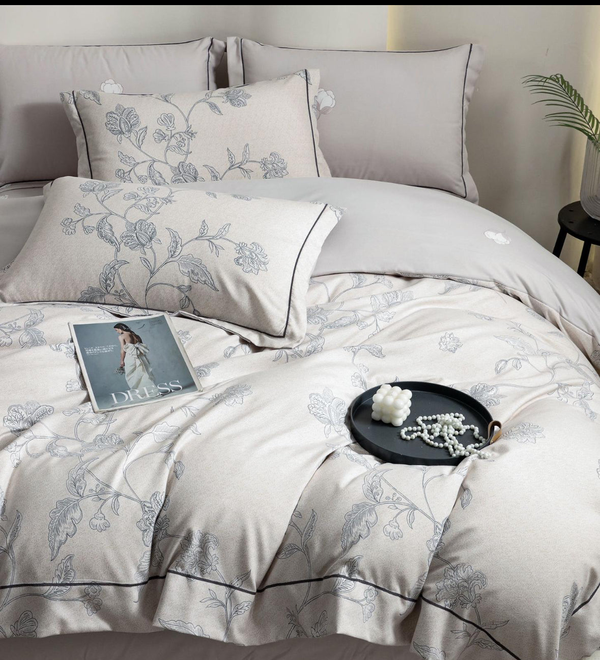 Eleganta minimalista-Set Lenjerie de Pat 6 Piese Moale si Confortabil