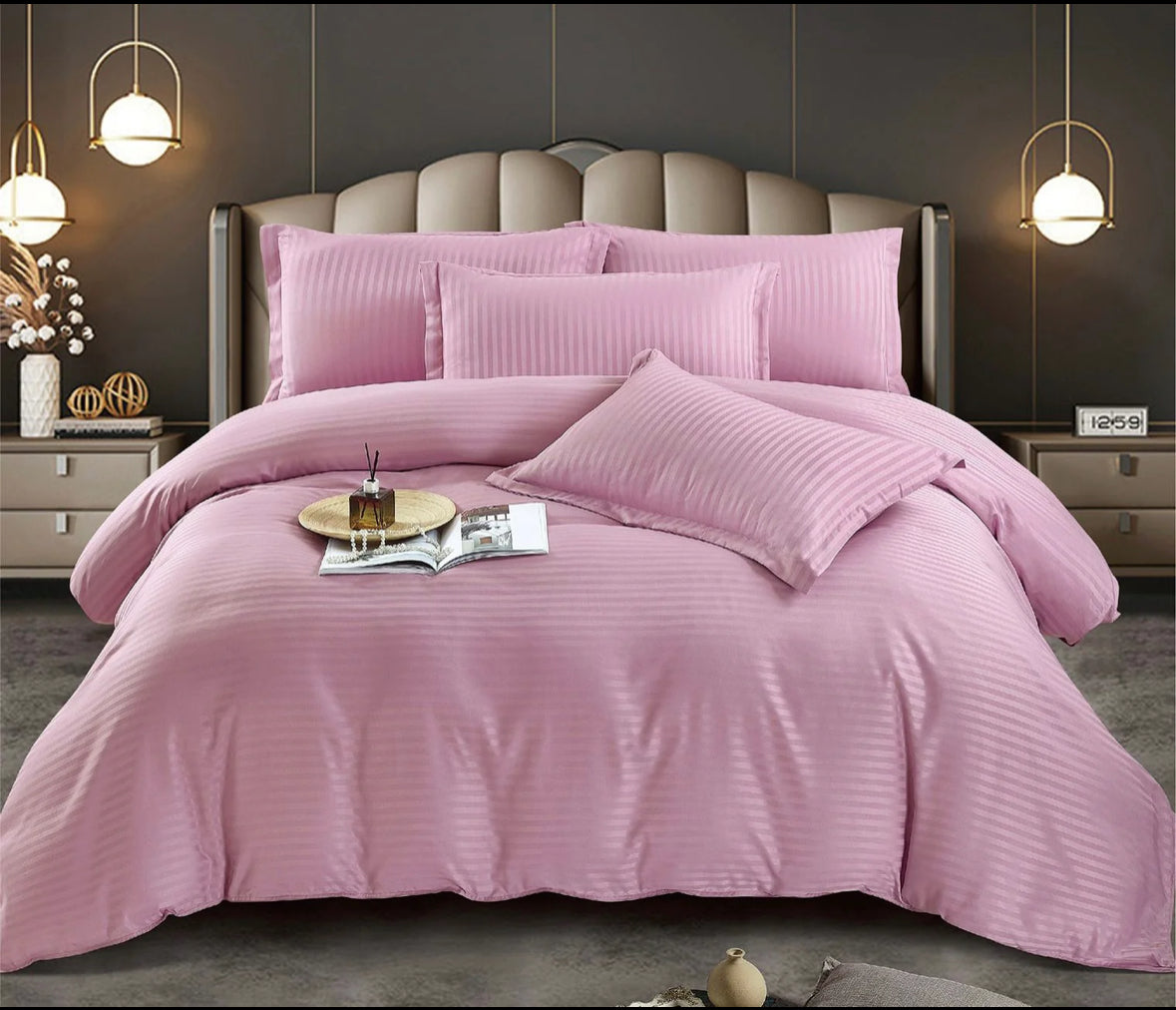 Lenjerie HoReCa,180/200,Damasc DeLux cu ELASTIC,6 piese