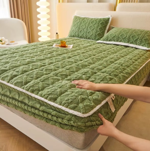Husa/Topper saltea cu elastic,verde 160x200cm