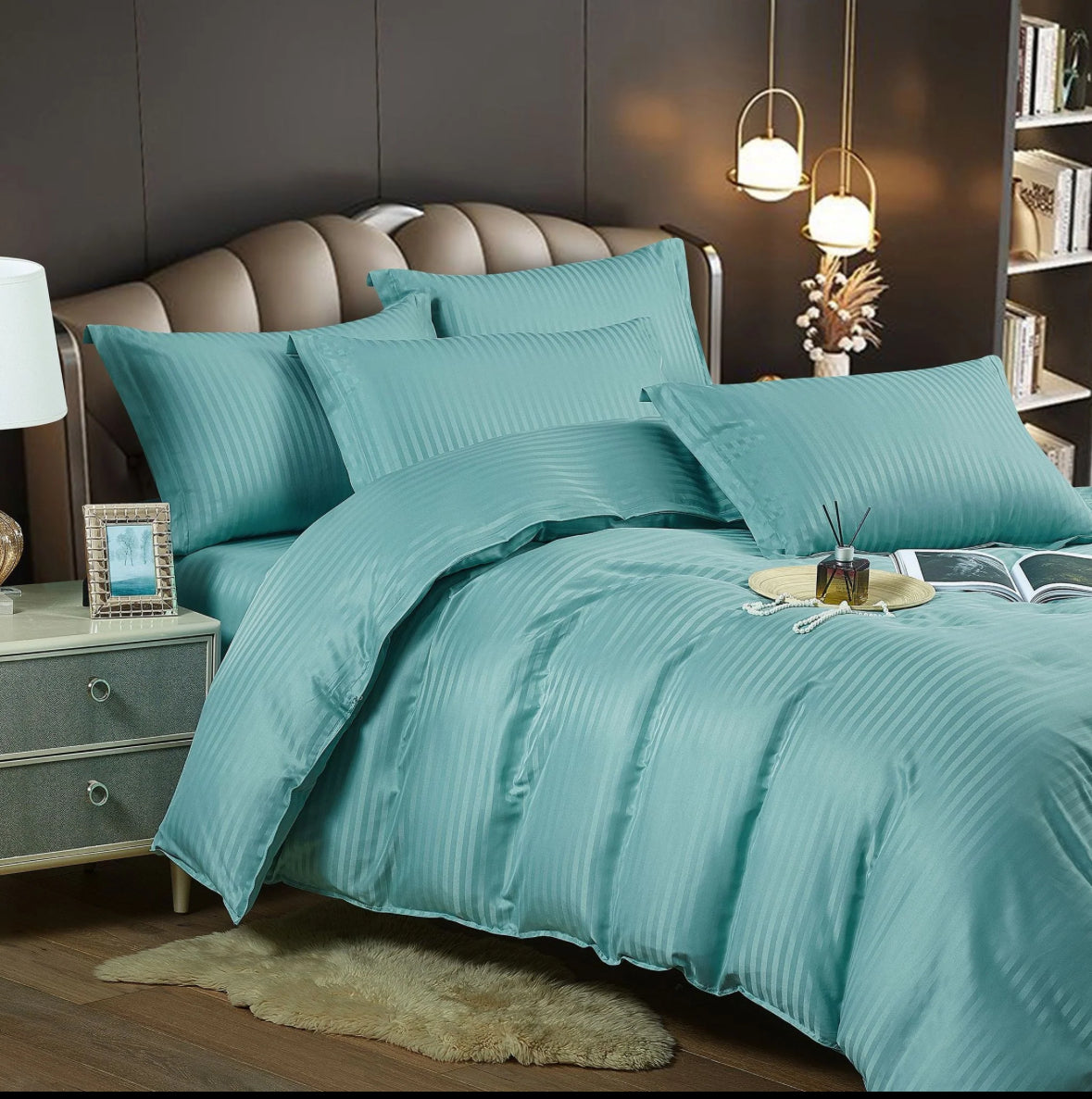 Lenjerie HoReCa,230/250,Damasc Satinat DeLux,6 piese