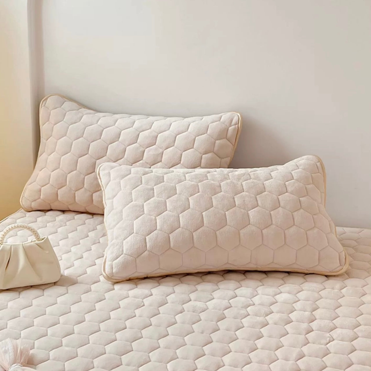 Topper 160/200 pentru saltea cu elastic,+2 fete de perna