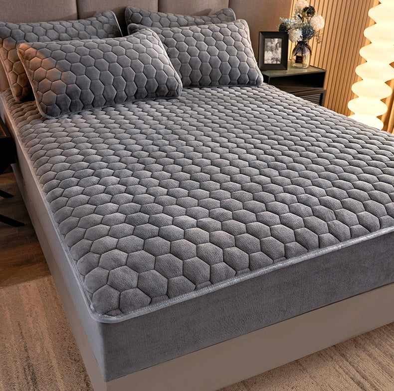 Topper 160/200 pentru saltea cu elastic,+2 fete de perna