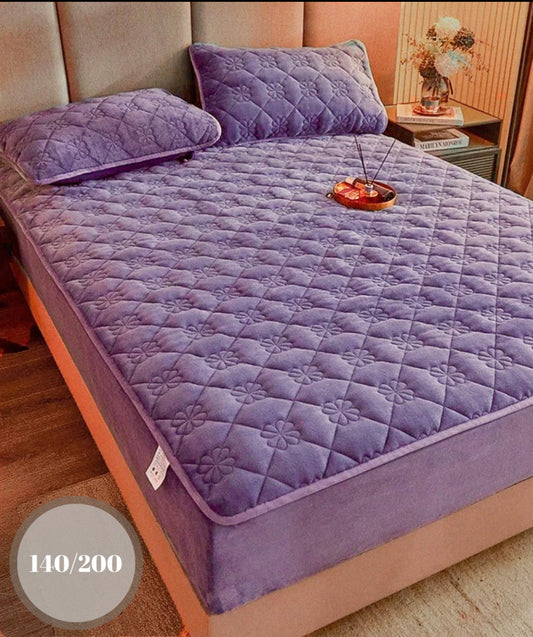 Topper Saltea 140/200 cm cu Elastic + 2 Fețe de Pernă
