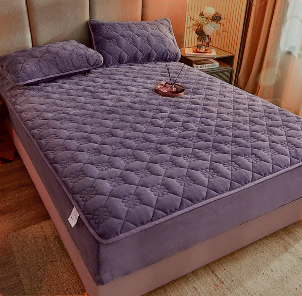 Topper 160/200 pentru saltea cu elastic+2 fete de perna