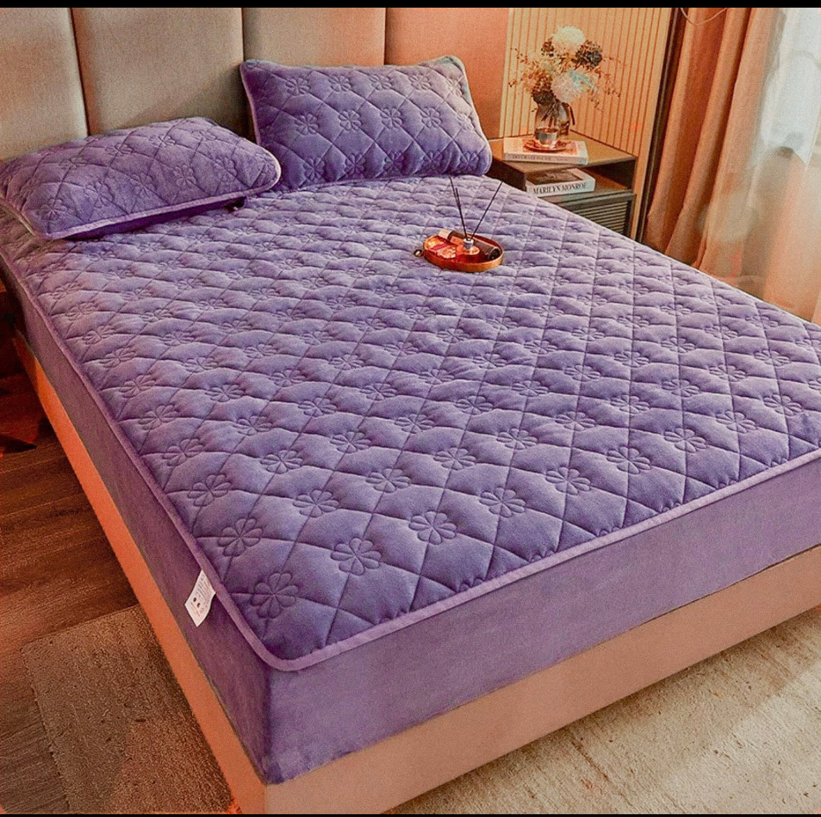 Topper Saltea 160/200 cm cu Elastic + 2 Fețe de Pernă