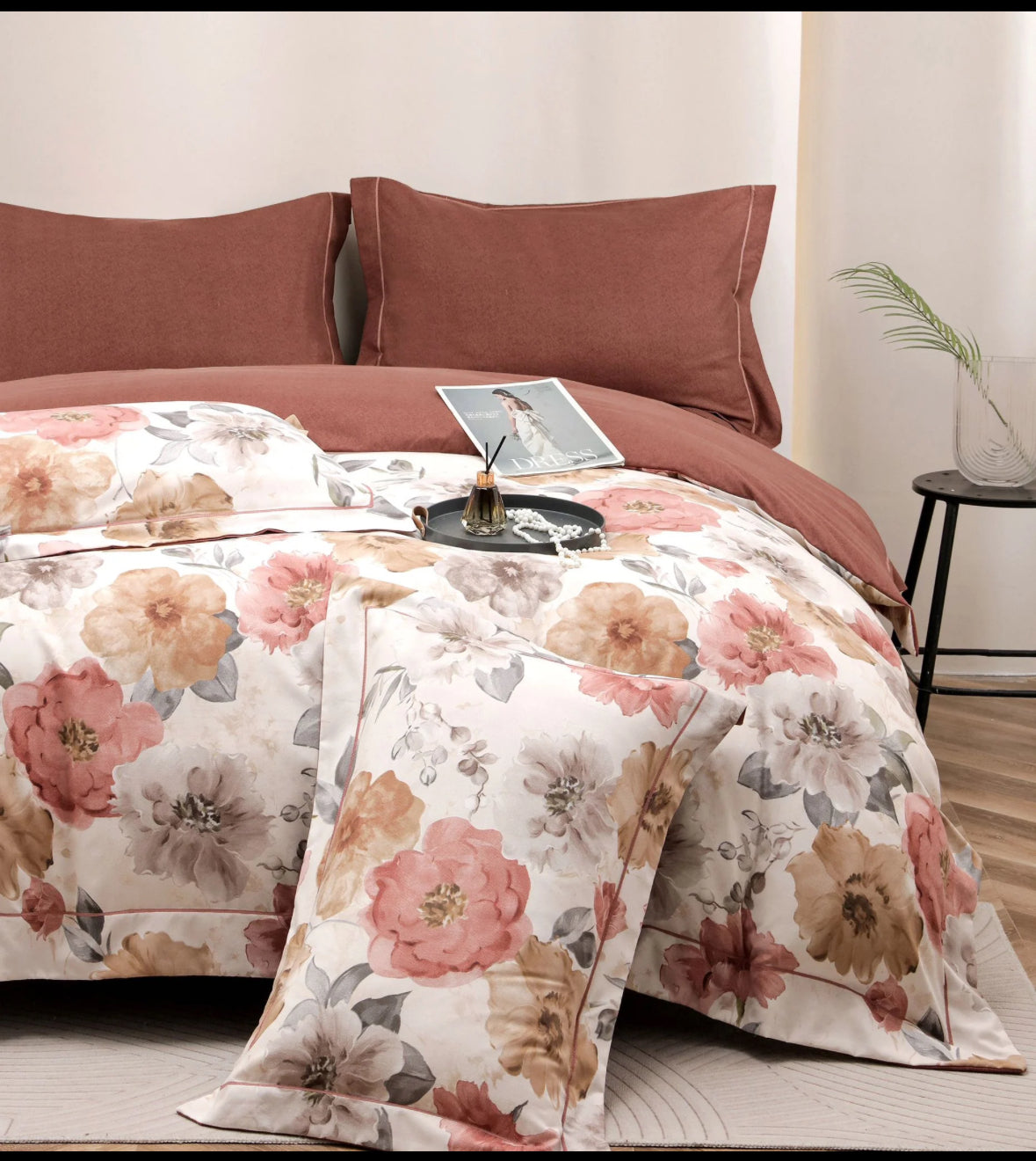 Decor Boem si Relaxant-Set Lenjerie de Pat 6 Piese Moale si Confortabil