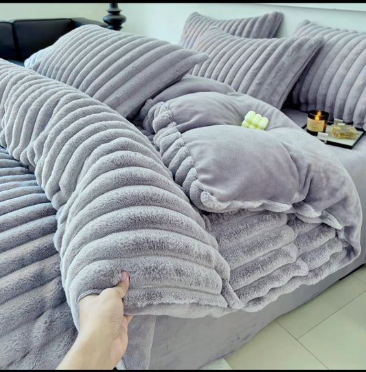 Lenjerie Premium Cocolino 4 piese cu elastic,dunga lata 5 cm