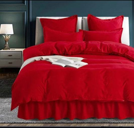 Lenjerie din Bumbac Fin 6 Piese cu volane