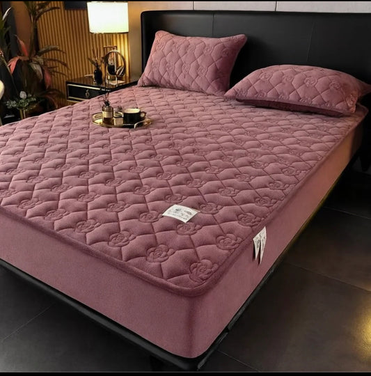 Topper 160/200 pentru saltea cu elastic,+2 fete de perna