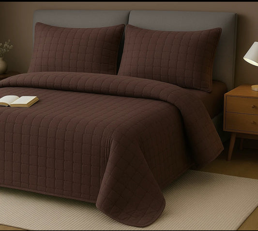 Set cuvertura maro DeLux-Eleganta si confort pentru orice dormitor(4 piese)