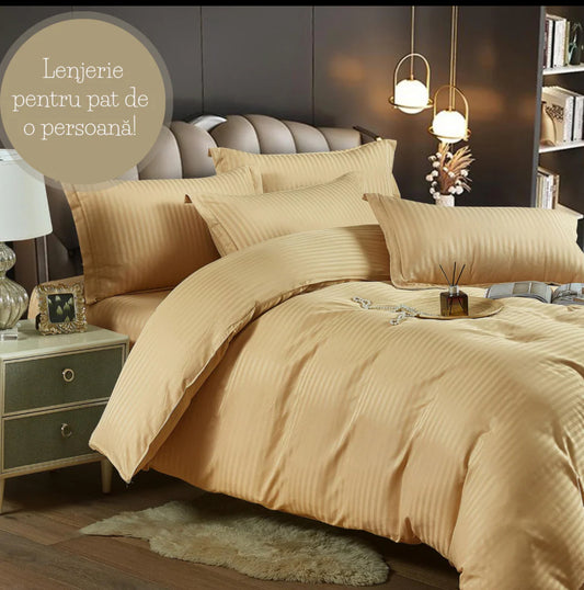 Lenjerie de pat o persoana,155/230 Damasc Deluxe,4 piese