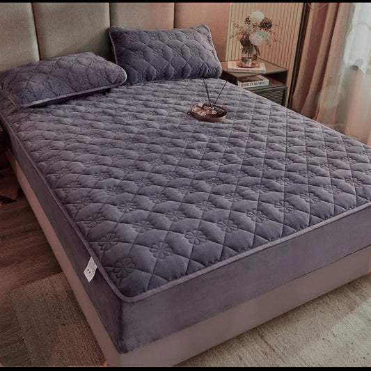 Topper 160/200 pentru saltea cu elastic,+2 fete de perna