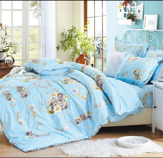 Lenjerie din Bumbac Fin 4 Piese cu volane