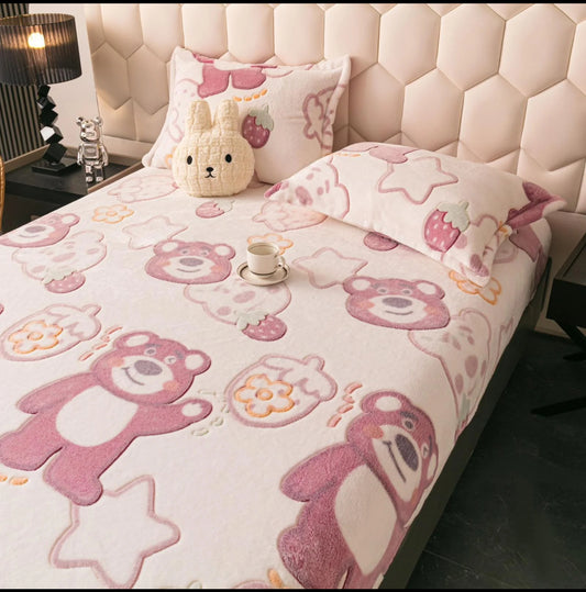 Husa Cocolino cu elastic+2 fete de perna,pat dublu