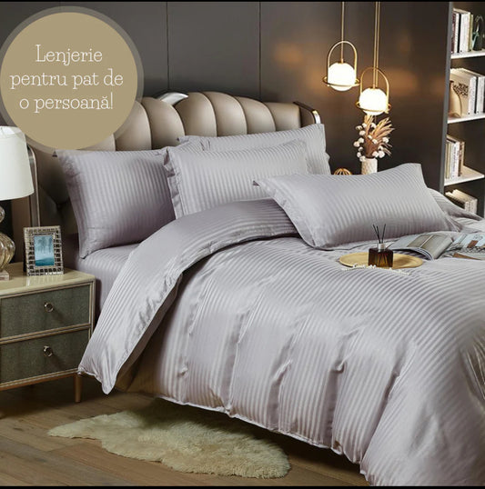 Lenjerie de pat o persoana,155/230 Damasc Deluxe,4 piese