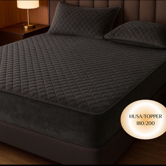 Topper 180/200 pentru saltea cu elastic,+2 fete de perna