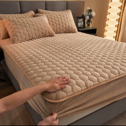 Topper 160/200 pentru saltea cu elastic,+2 fete de perna