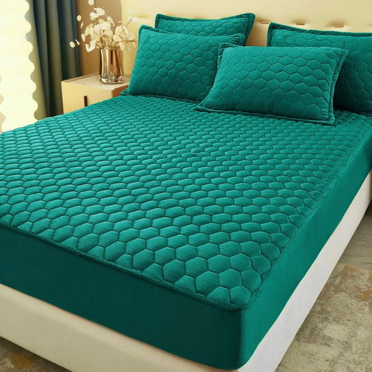 Topper 160/200 pentru saltea cu elastic,+2 fete de perna