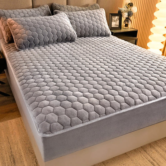 Topper 160/200 pentru saltea cu elastic,+2 fete de perna