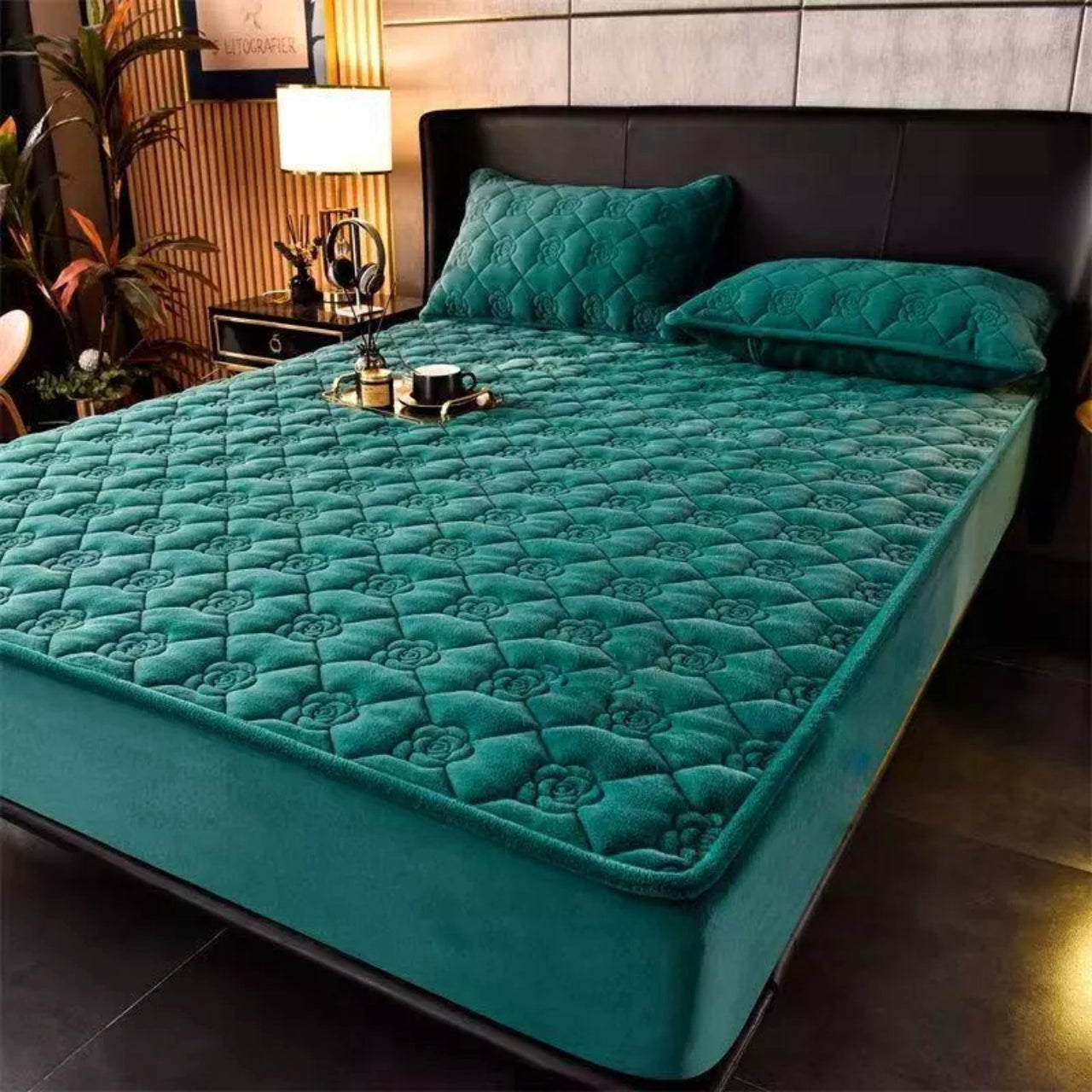 Topper 140/200 pentru saltea cu elastic,+2 fete de perna